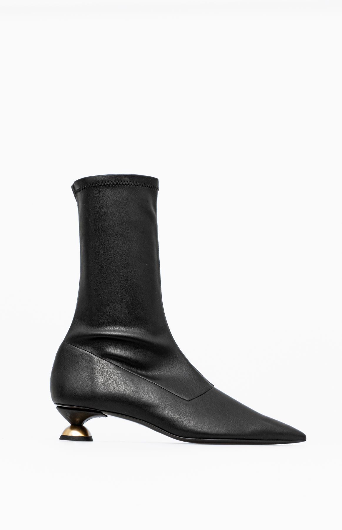Skórzane botki damskie ELISA DEEP BLACK 40 - Vanda Novak