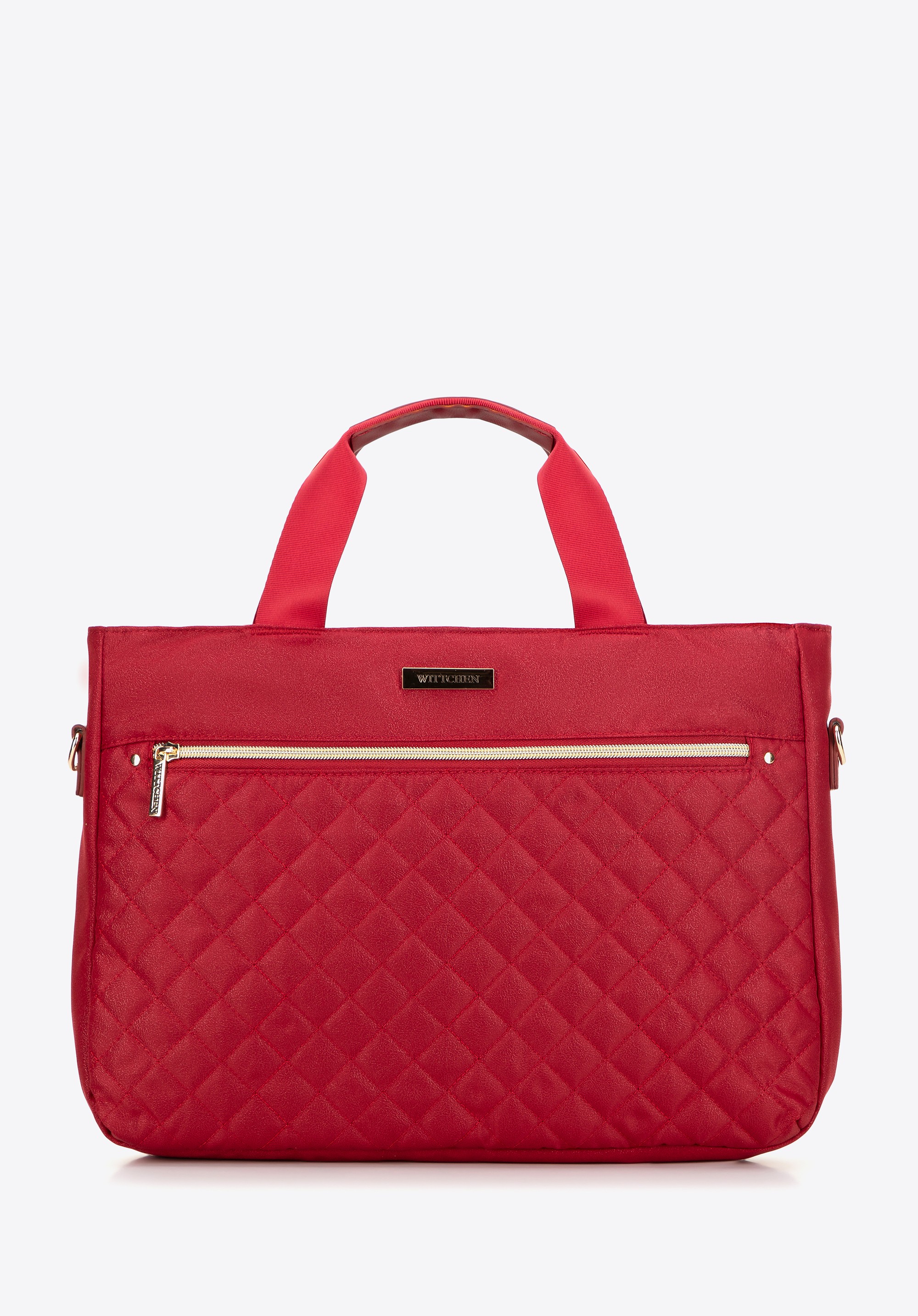 Torba na laptopa 14'' biznesowa z pikowaniem wiśniowa