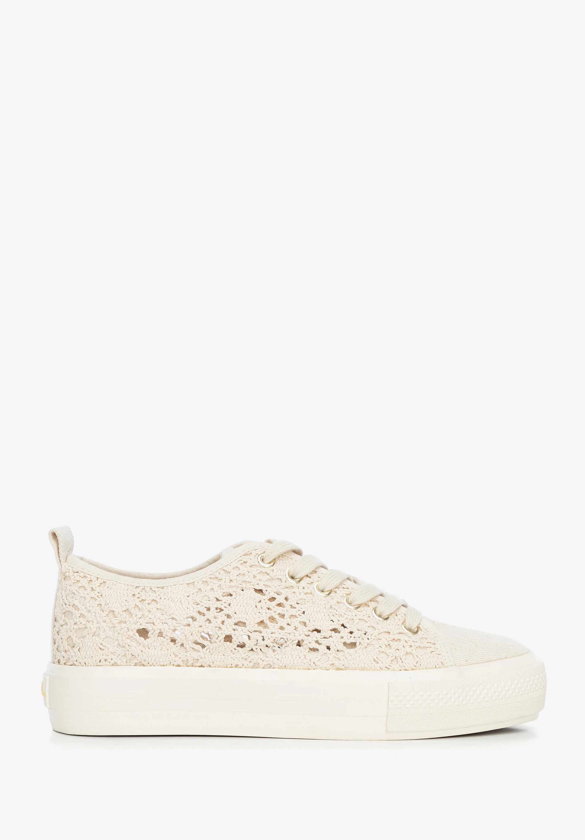 Damskie sneakersy ażurowe beżowe