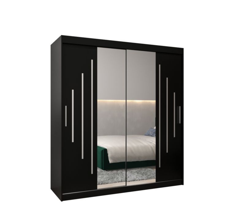 Szafa przesuwna Garderoba Abiks YORK 1 180 czarny/czarny 1 szt.