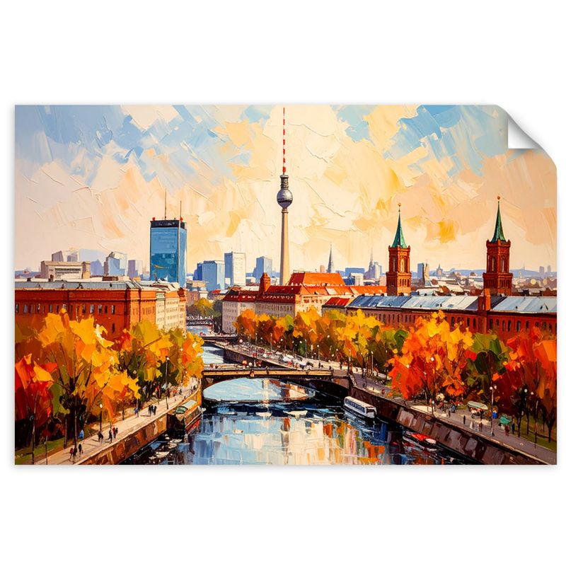 Naklejka samoprzylepna Feeby Panorama Berlina Miasto 90x60cm 1szt
