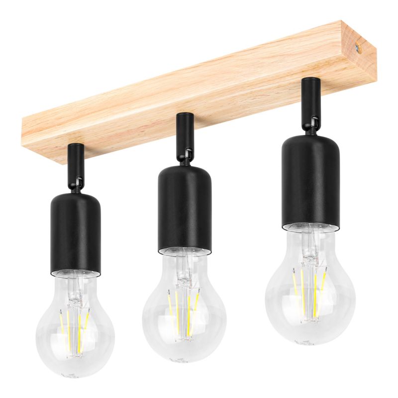 Kinkiet E27 LED MasterLED Eos ruchomy x3 300mm IP20 czarny drewno 1 szt.