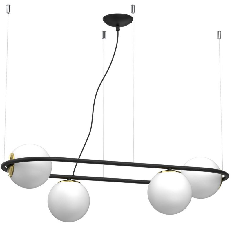 Lampa wisząca Luminex Bolti czarny mat-złoty połysk-biała wym: 110 x 83 x 46,5 cm 4xE27 x 15W 1 szt.