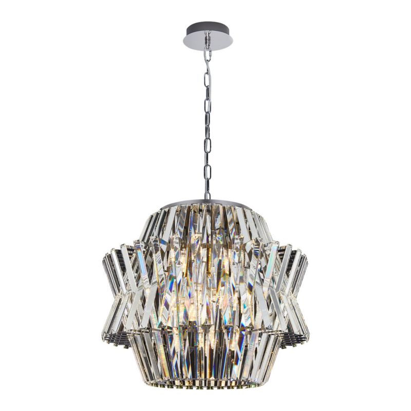 Żyrandol Milagro Crown chromowany szkło kryształowe 12 x E14 x 40W IP20 wym: 120 x 54 x 54 cm - 1 szt.