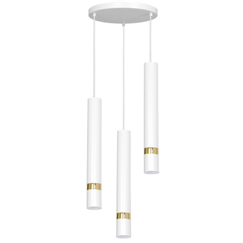 Lampa wisząca Luminex Reno 1622 biały matowa-złoty połysk tuby 3xGU10 x 15W 1 szt.