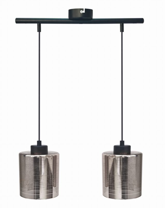 Lampa sufitowa Candellux Cox czarna-chromowana wym: 125 x 45 x 12 cm 2xE27 x 60W 1 szt.