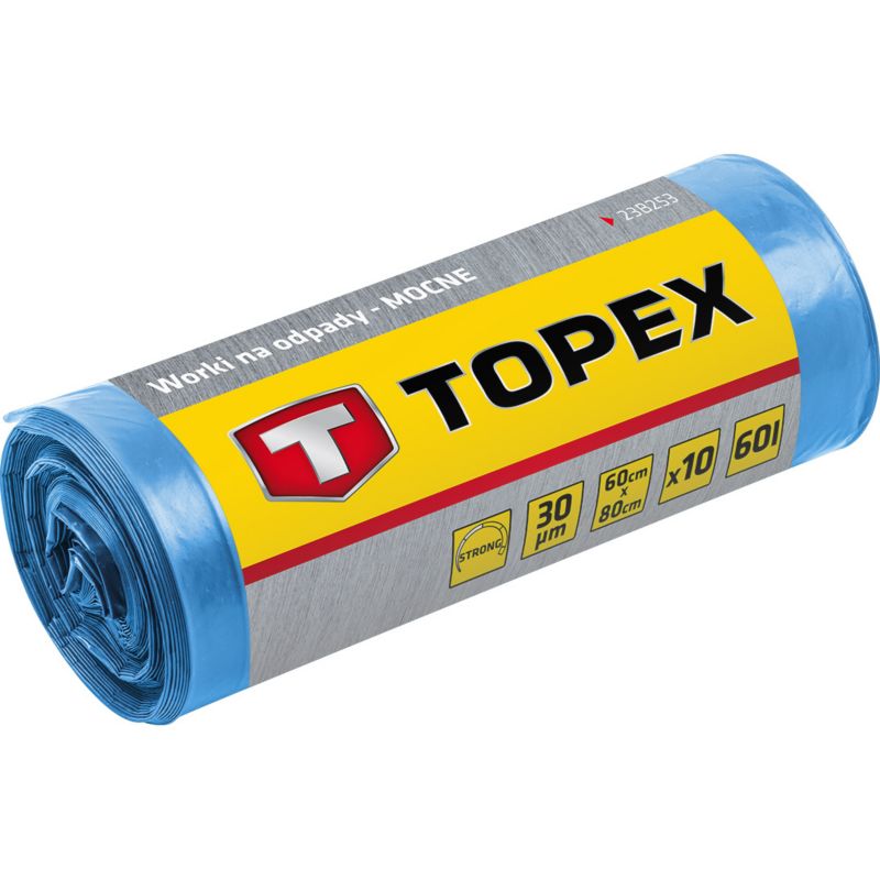 Worki na odpady TOPEX 240 L, niebieskie, 45 mic 10 szt 1 kpl