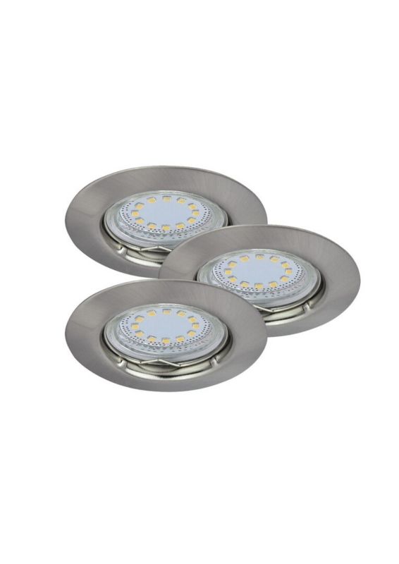 Oprawa sufitowa wpuszczana Rabalux Lite łazienkowa chrom satyna 3 x GU10 x 10W IP44 wym: 8,2 x 8,2 cm okrągła - 3 szt.
