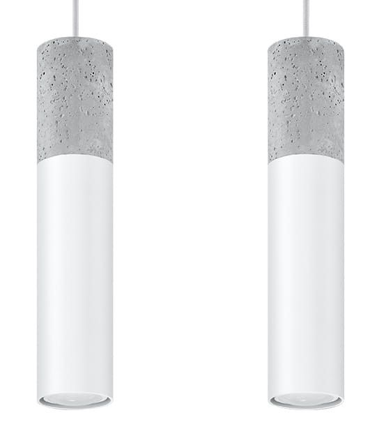 Lampa sufitowa wisząca Sollux Lighting Borgio 6477 biało-szara szerokość 34 cm 2xGU10 x 40W 1 szt.