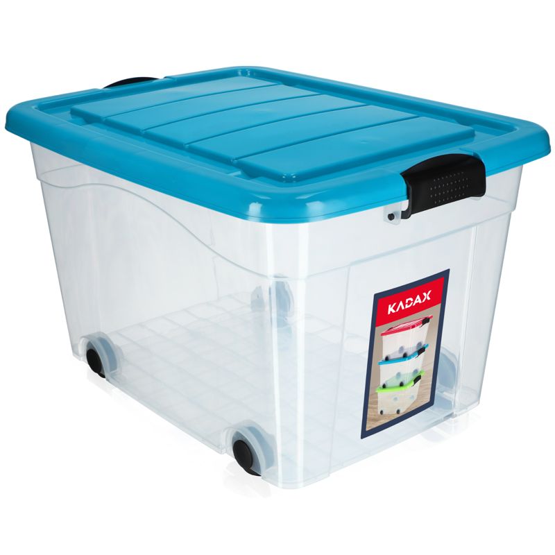 Pojemnik KADAX Organizer Pudełko Zabawki Na Kółkach 60L Niebieski 1 szt.