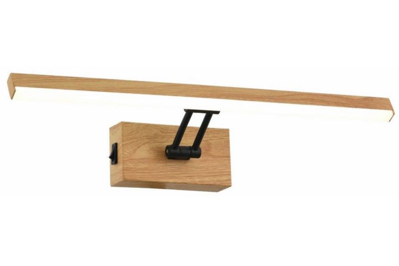 Kinkiet ścienny Reality Lester jasne drewno-biały z włącznikiem LED 5W 4000K 400lm IP20 wym: 6 x 40 x 12,5 cm - 1 szt.