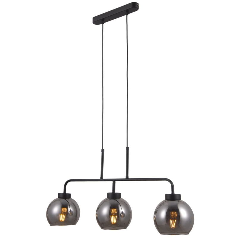Lampa sufitowa wisząca Italux Poggi czarny mat wym: 103 x 75 x 15 cm 3xE27 x 1 szt.