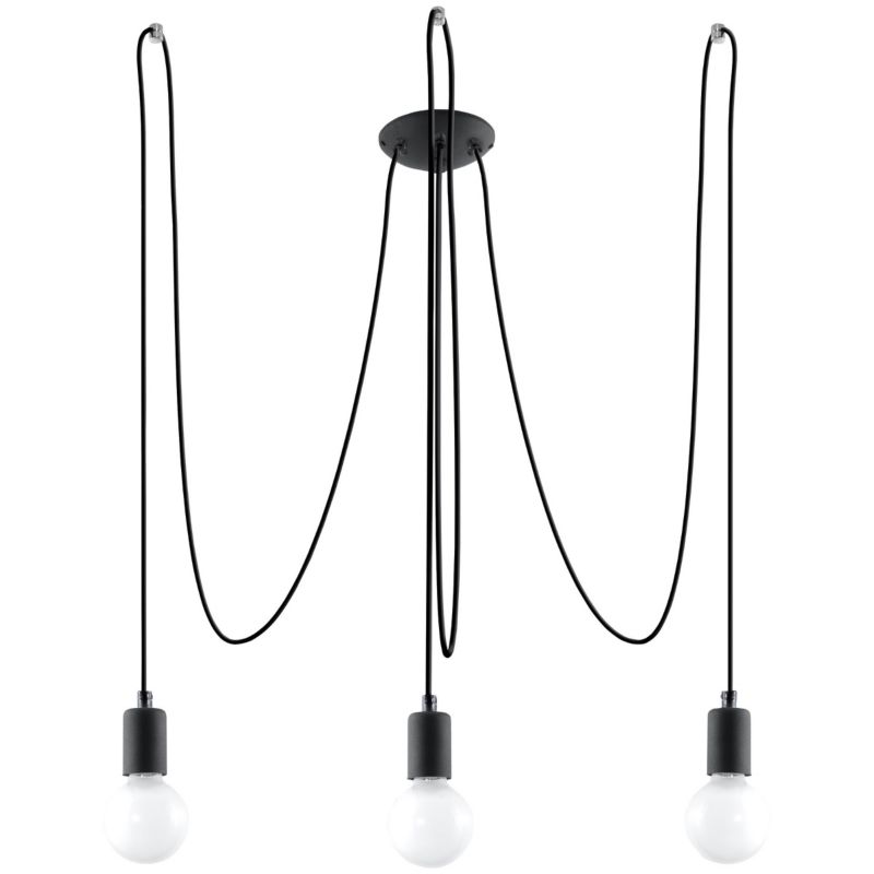Żyrandol Sollux Lighting EDISON 3 czarny 1 szt.