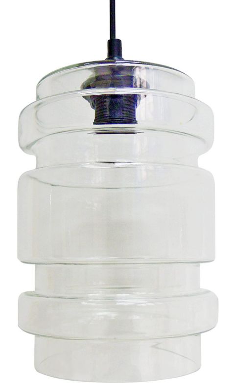 Lampa wisząca Candellux Decorado czarno-przezroczysty wym: 110 x 17 x 17 cm 1xE27 x 60W szkło 1 szt.