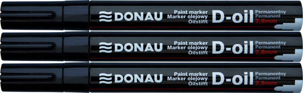 3x Marker olejowy Donau, D-Oil, okrągła, 2.8 mm, czarny