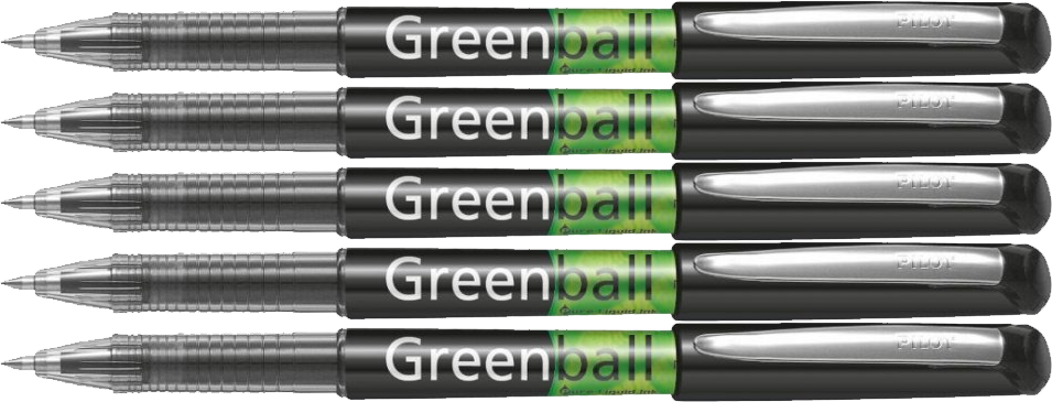 5x Pióro kulkowe Pilot, GreenBall, 0.7mm, czarny