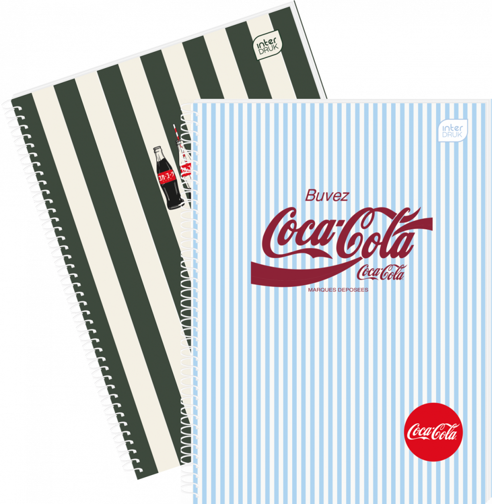 2x Kołozeszyt Interdruk Coca Cola, A5, w kratkę, 100 kartek, mix wzorów