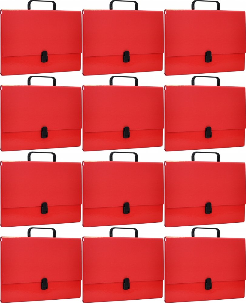 12x Teczka z rączką Office Products, na klips, A4, 50mm, czerwony