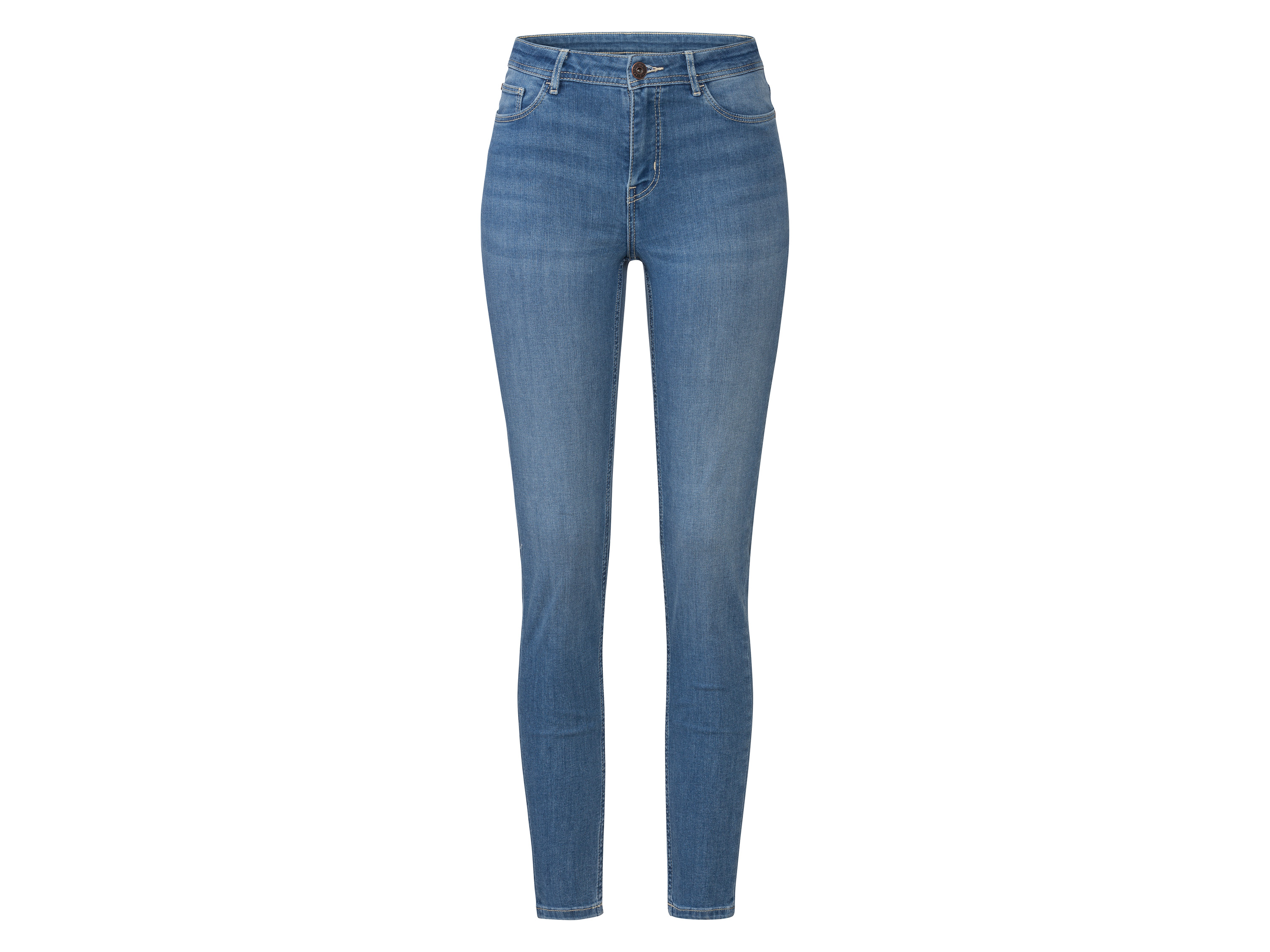 esmara Jeansy damskie z bawełną, Super Skinny Fit 38, regularna długość, Jasnoniebieski