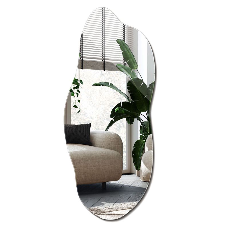 Ozdobne Lustro Nieregularne Wallfluent 35 x 80 cm Organiczne do Salonu 1 szt.