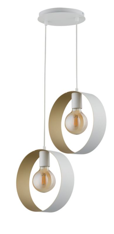 Lampa wisząca Sigma Lighting Happy 6460 biało-złota dekoracyjna 2xE27 x 1 szt.