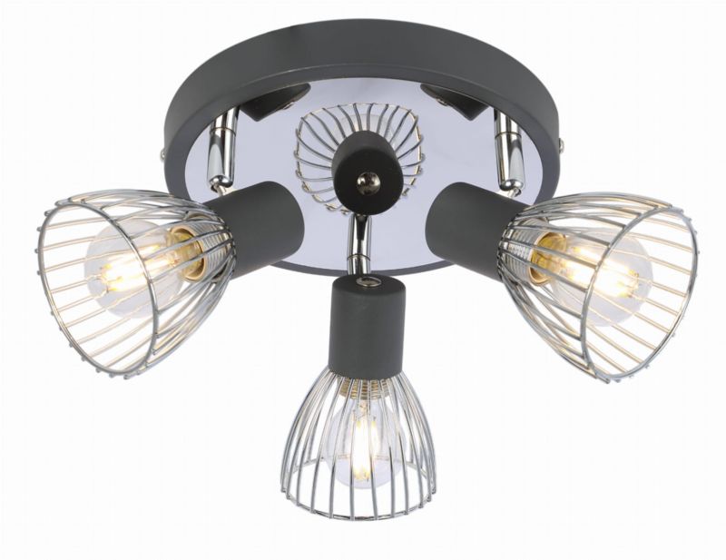 Lampa sufitowa wisząca Candellux Modo czarna-chromowana wym: 12 x 33 x 33 cm 3xE14 x 40W 1 szt.