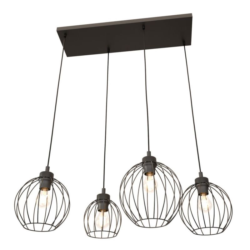 Lampa wisząca Emibig Nando czarna wym: 140 x 83 x 24 cm 4xE27 x 15W 1 szt.