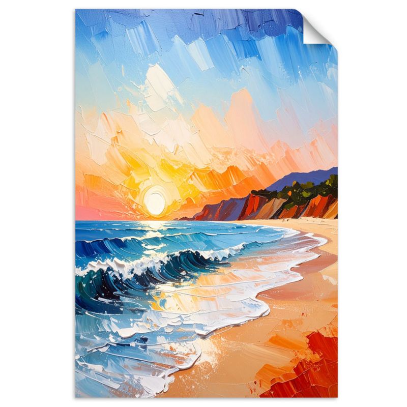 Naklejka na ścianę Feeby Pejzaż Morze Plaża Zachód słońca 100x150cm 1szt