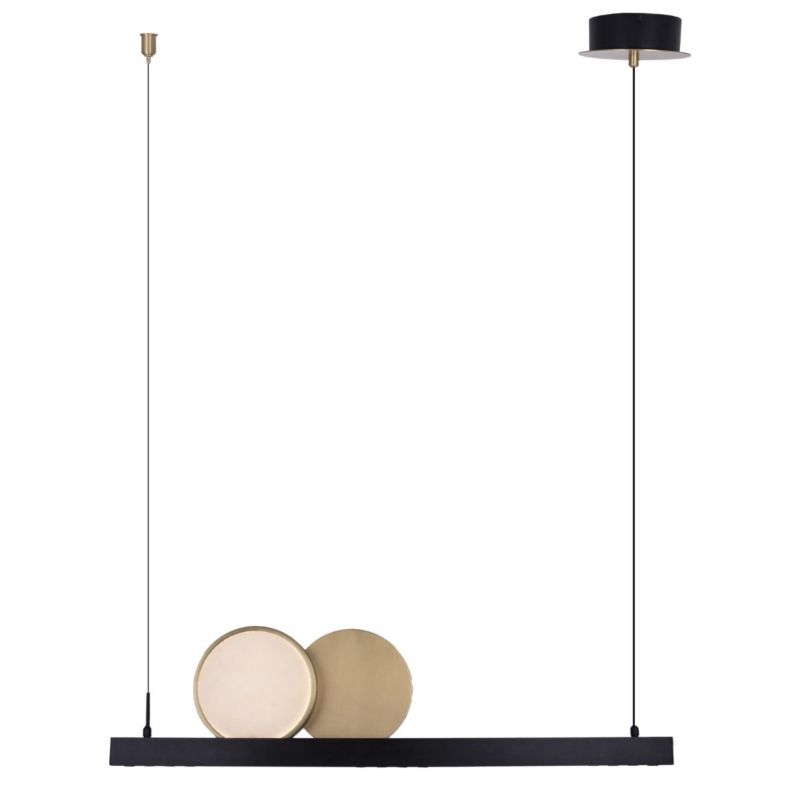 Lampa wisząca Maxlight Momo 2348 czarno-złoty szczotkowany dekoracyjna wbudowany LED 35W 1 szt.