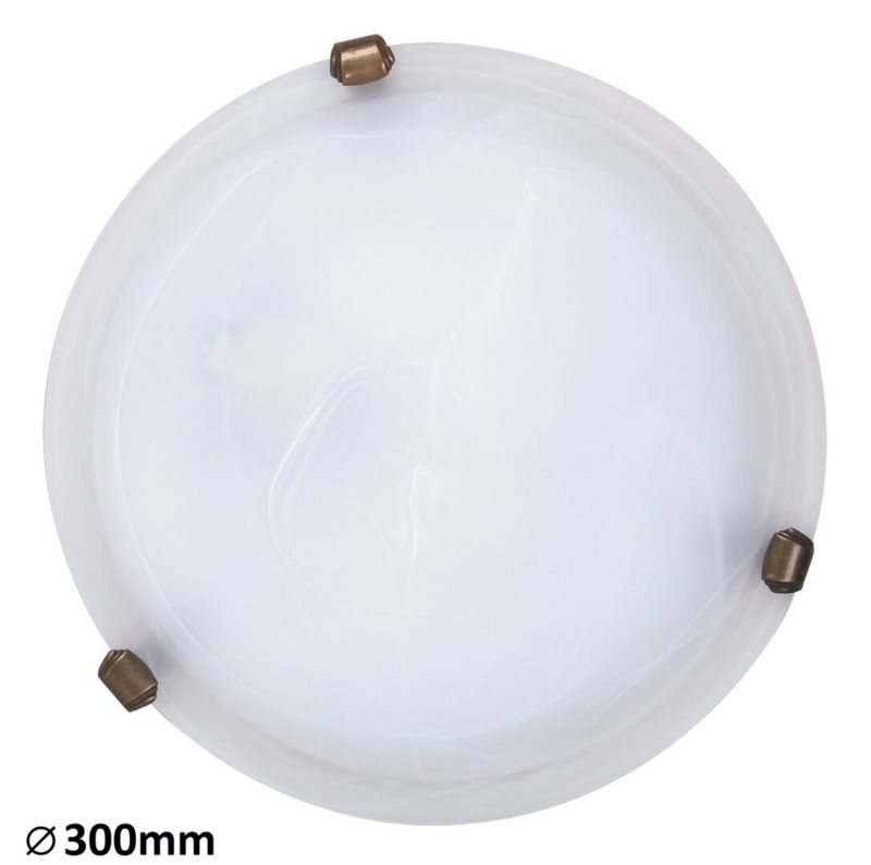 Plafon sufitowy lampa Rabalux Alabastro białe szkło alabastrowe szkło 1 x E27 x 60W IP20 wym: 30 x 30 cm - 1 szt.