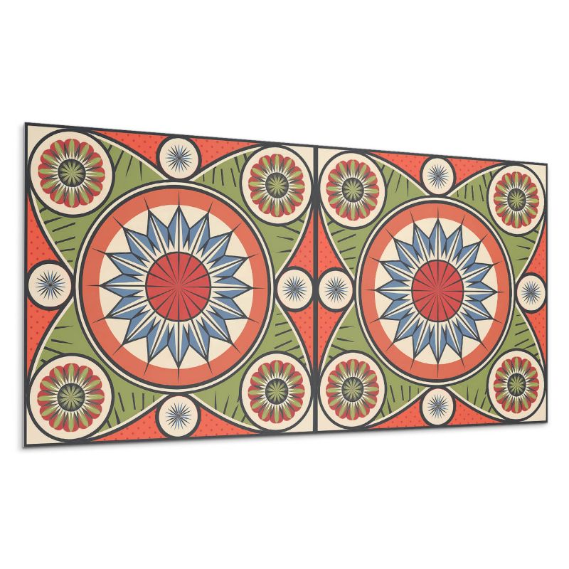 Kafelki samoprzylepne Wallfluent 40x20 cm Symetria z kwiatowymi motywami 10 szt.