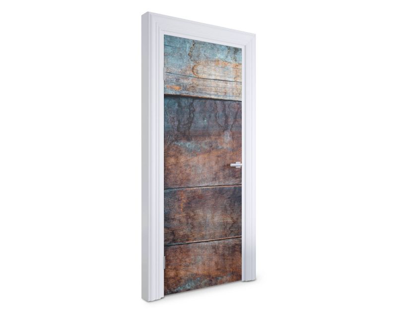 Samoprzylepna naklejka na drzwi Wallfluent 75x205 cm Zniszczone drewno 1 szt.