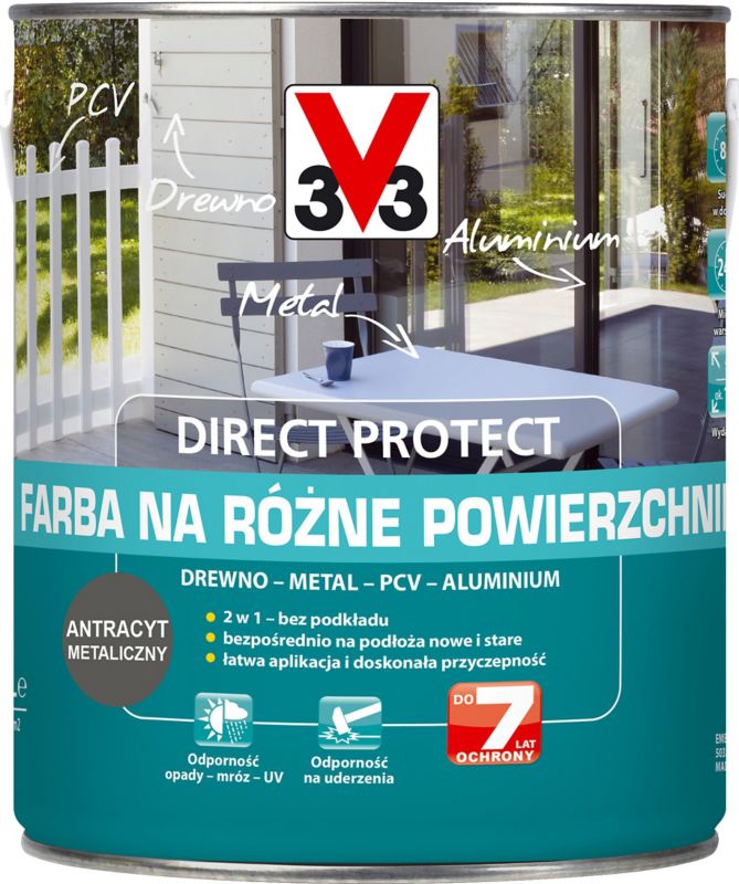 Farba V33 Direct Protect piaskowy antracyt 2,5 l