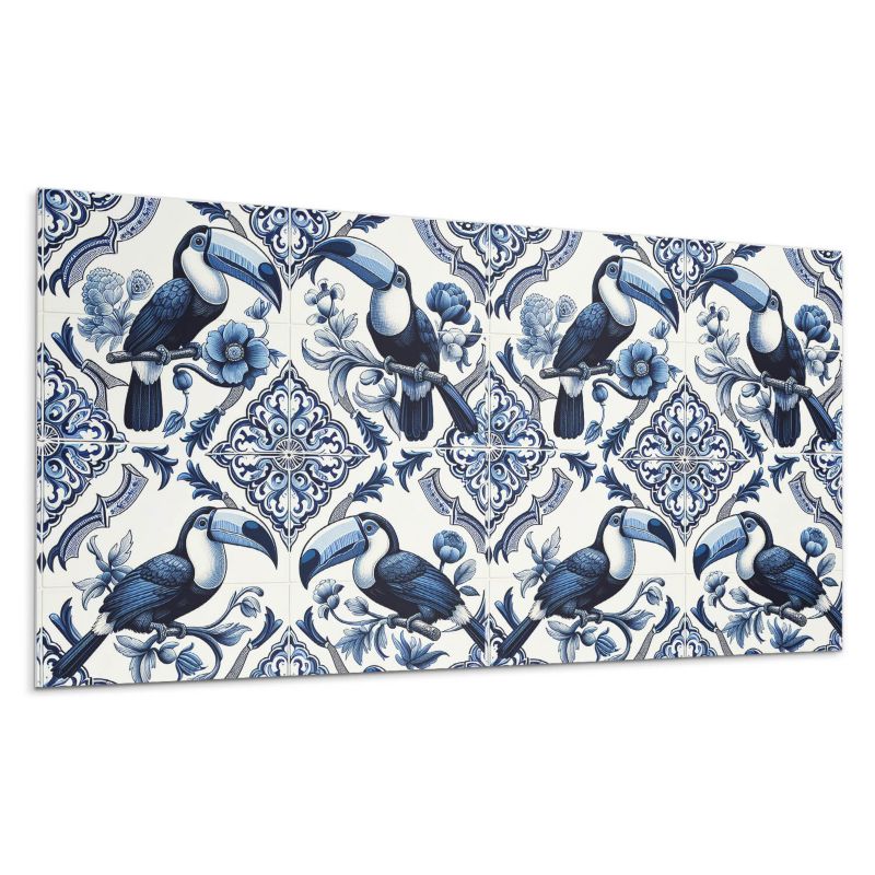 Kafelki samoprzylepne Wallfluent 40x20 cm Wzór z tukanym na płytkach 10 szt.
