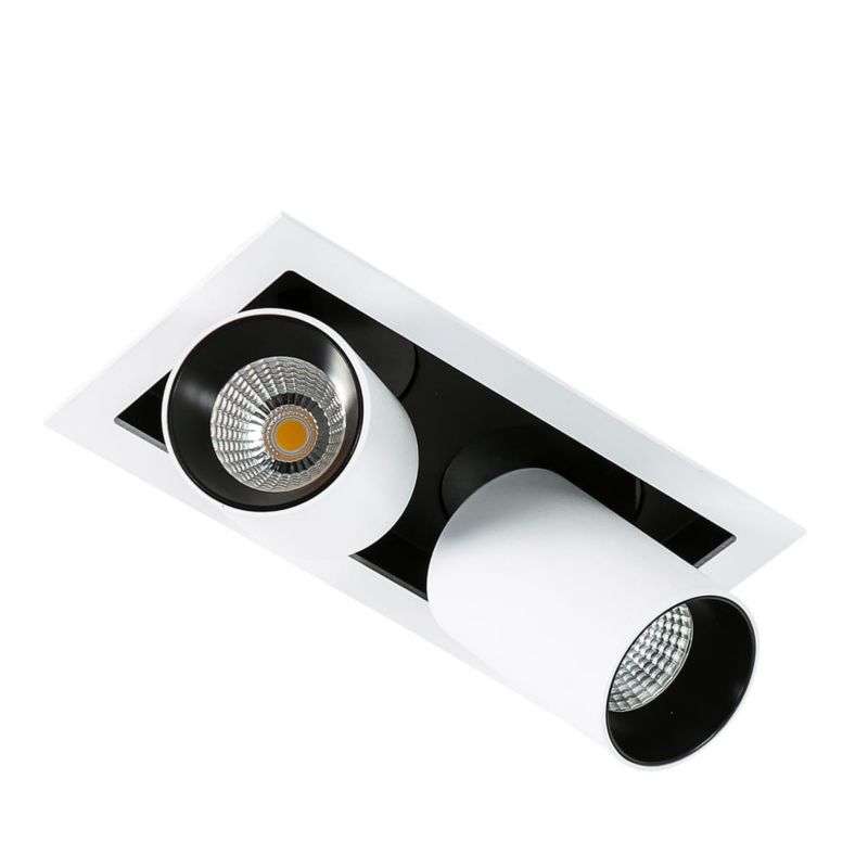 Oprawa sufitowa wpuszczana Italux Mercanta biało-czarna LED 12W 4000K 1640lm ruchoma IP20 wym: 7 x 21 cm prostokątna - 1 szt.