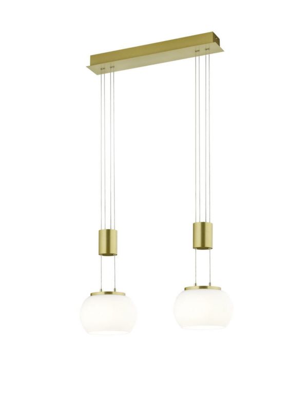 Lampa sufitowa wisząca Trio Madison złoto-biała wym: 150 x 52 x 18 cm wbudowany LED 8W 1 szt.