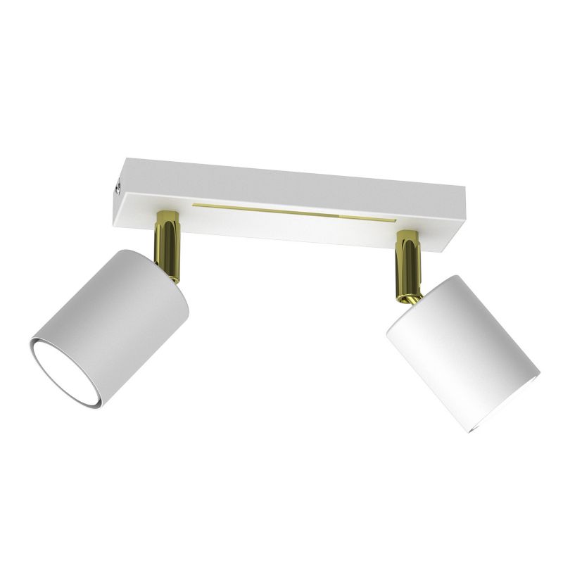 Lampa sufitowa Luminex Striper biały mat-złoty połysk Listwa z lampami 2 x GU10 x 8W wym: 14,5 x 20 x 5,5 cm - 1 szt.