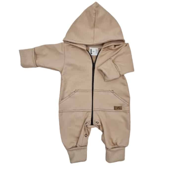 KAZUM KOMBINEZON, PAJAC WYGODNY BAWEŁNIANY CAPPUCCINO BEIGE ZZ - 56