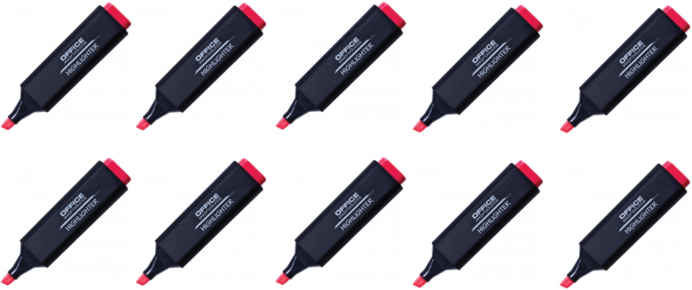10x zakreślacz Office Products, ścięta, 1-5mm, czerwony