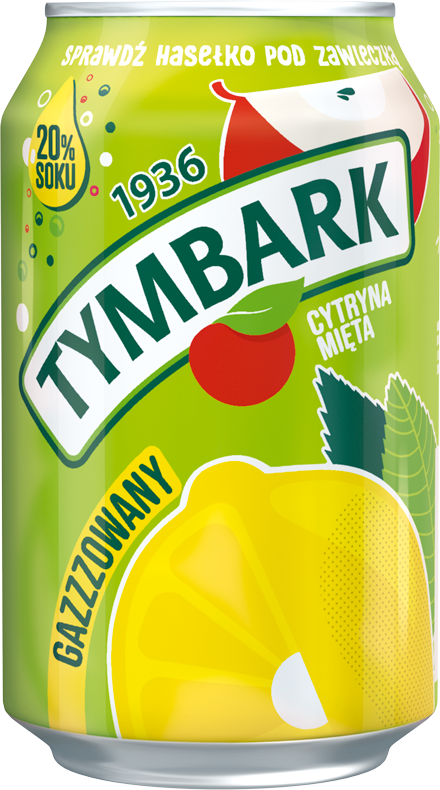 Napój gazowany Tymbark, cytryna/mięta, puszka, 0.33l