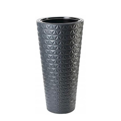 1 buc, Set de mască și ghiveci Diamond Slim, antracit, 30 cm - : Mod de ambalare: 1 buc