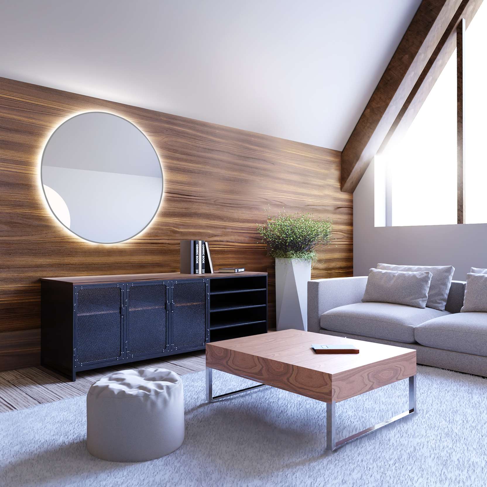 Smartwoods Bright lustro 70 cm okrągłe z oświetleniem LED srebrne barwa neutralna