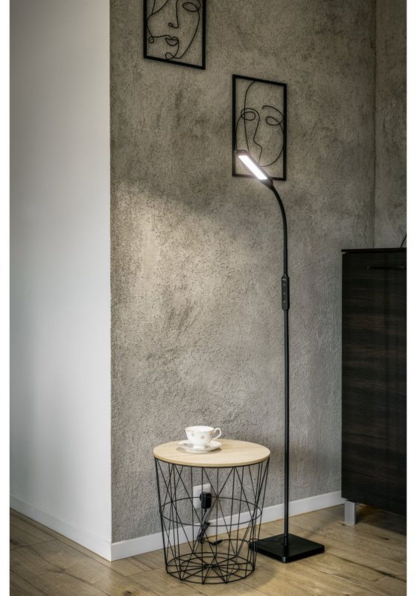 GTV Vasalia lampa stojąca 1x8 W czarna LP-VAS8W-10-DEC