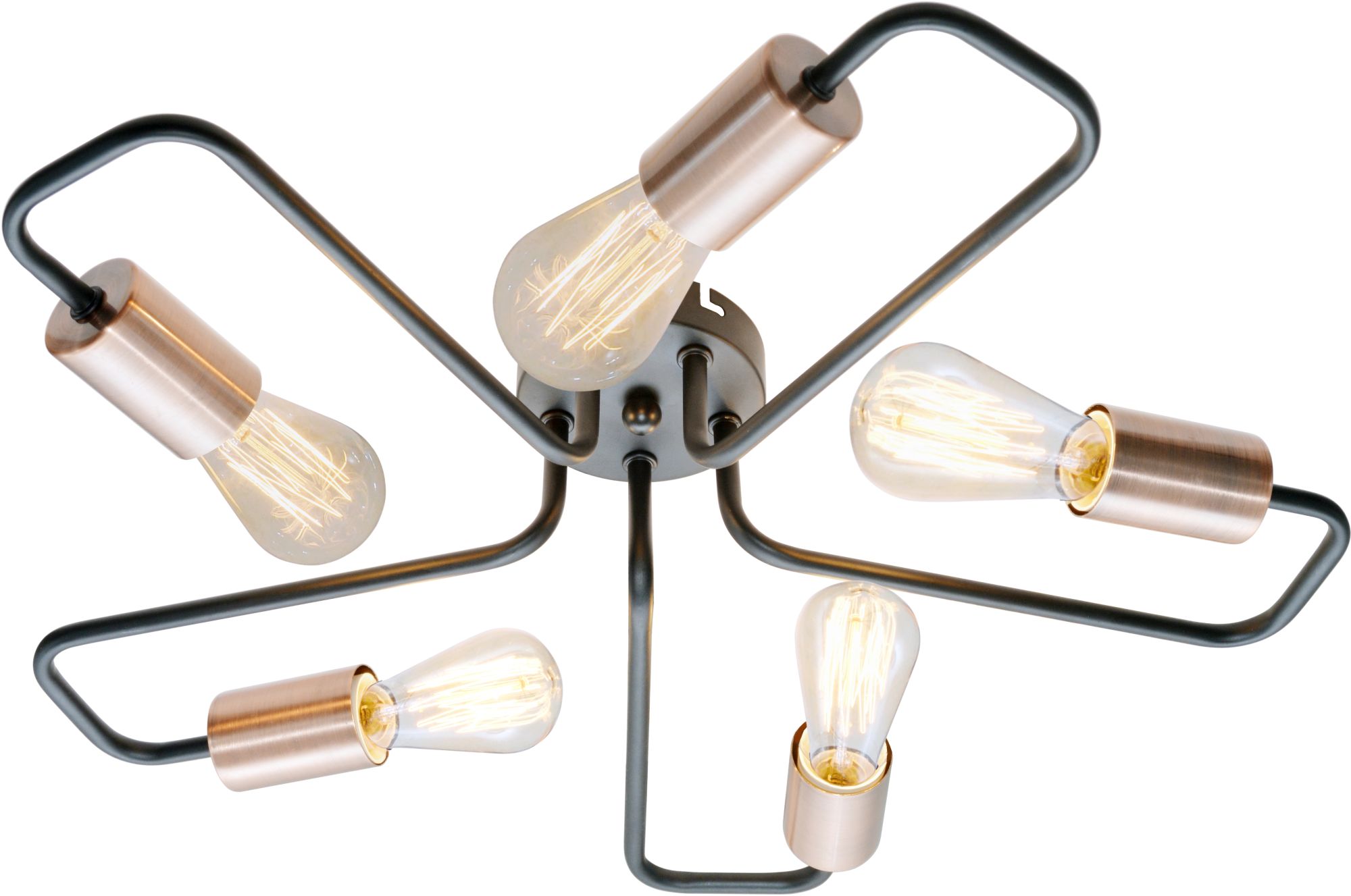 Candellux Herpe lampa podsufitowa 5x60W czarna/miedziana 35-66930