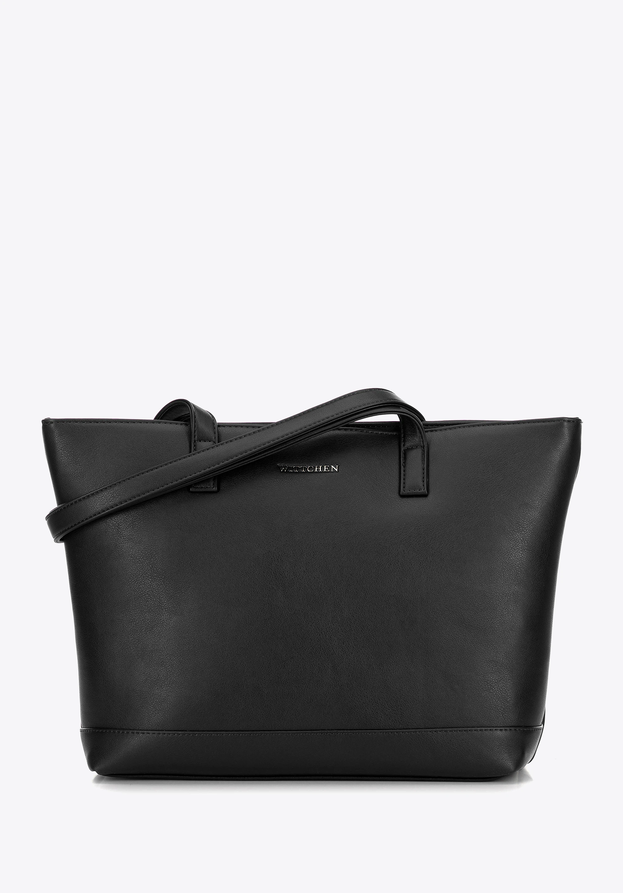 Damska torba na laptopa 15,6" z imitacji skóry czarna