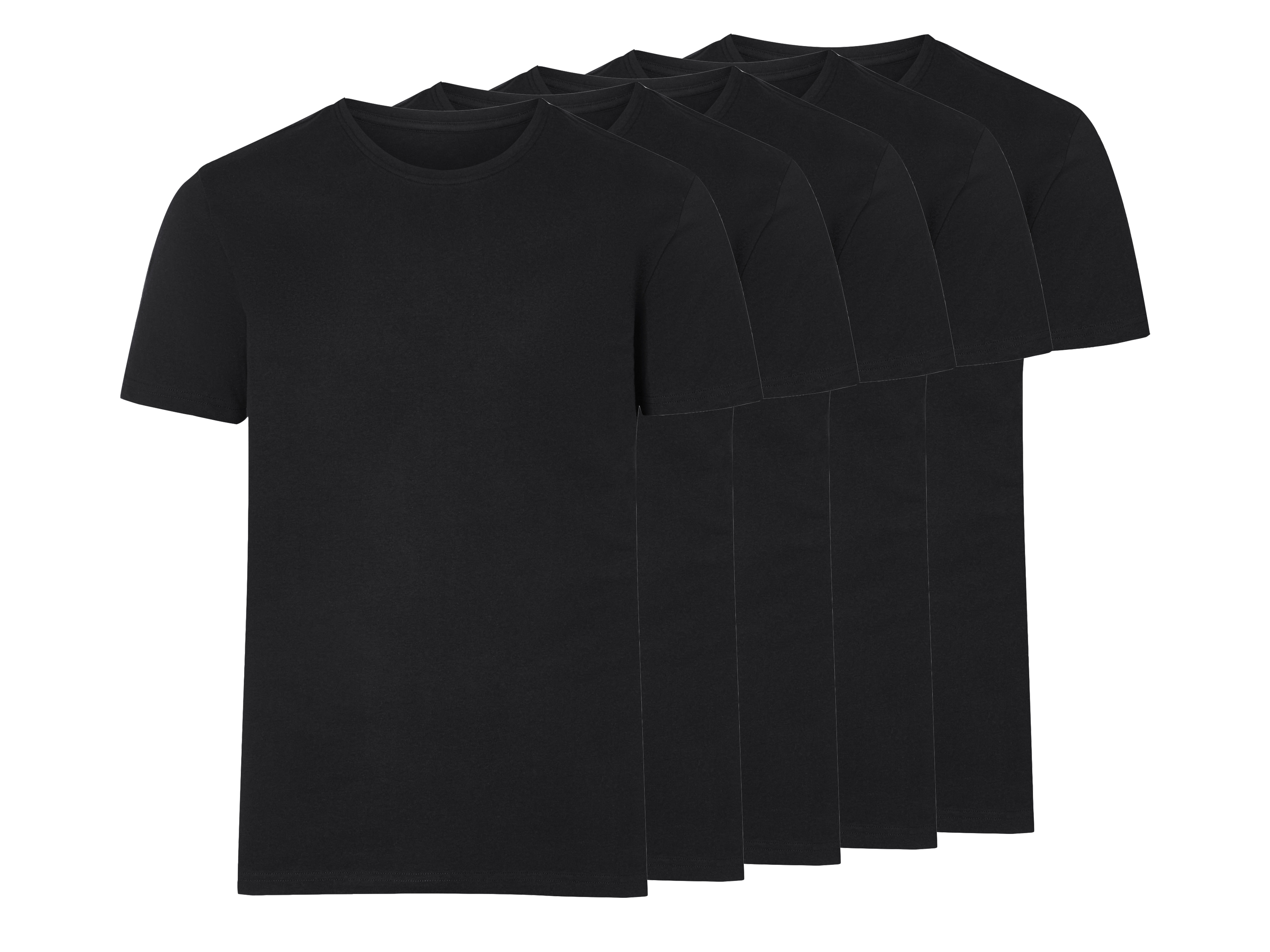 esmara Men T-shirty męskie z bawełny, 5 sztuk Czarny, S 44/46