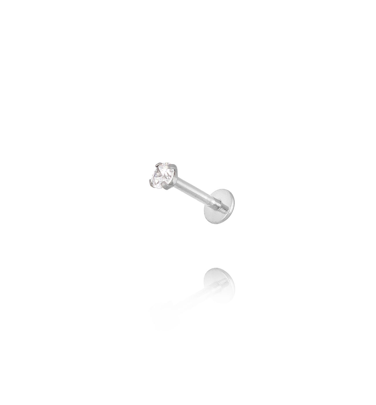 Kolczyk labret srebrny z cyrkonią z tytanu KSA2160