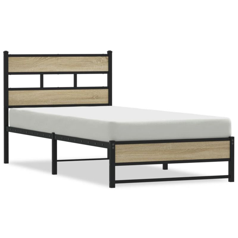 Łóżko metalowe WaszeMeble 75x190 cm dąb sonoma WM-4017262 1 szt.