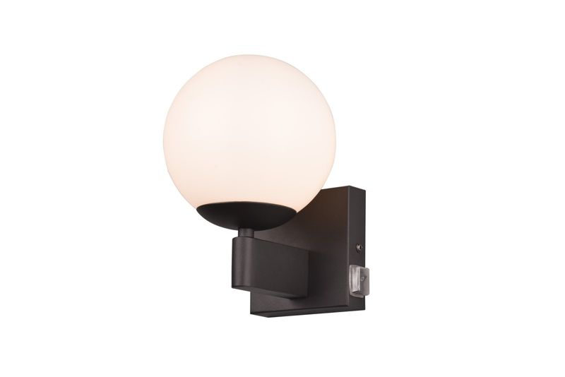Kinkiet ścienny Trio Kula czarny do łazienki 1 x E14 x 10W IP44 wym: 20 x 14 x 14 cm - 1 szt.