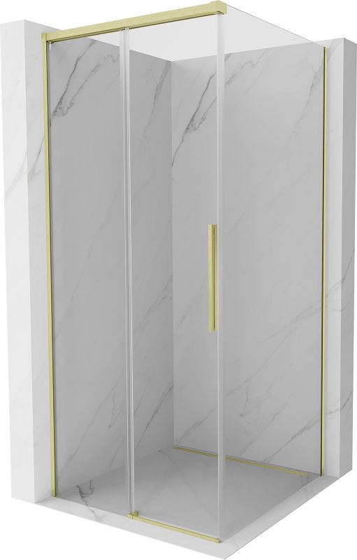 Kabina prysznicowa przesuwna Mexen Rox złota transparentna 95x95 cm 1 szt.